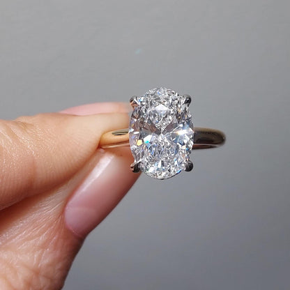 4 Ct Oval Lab Diamond Engagement Ring