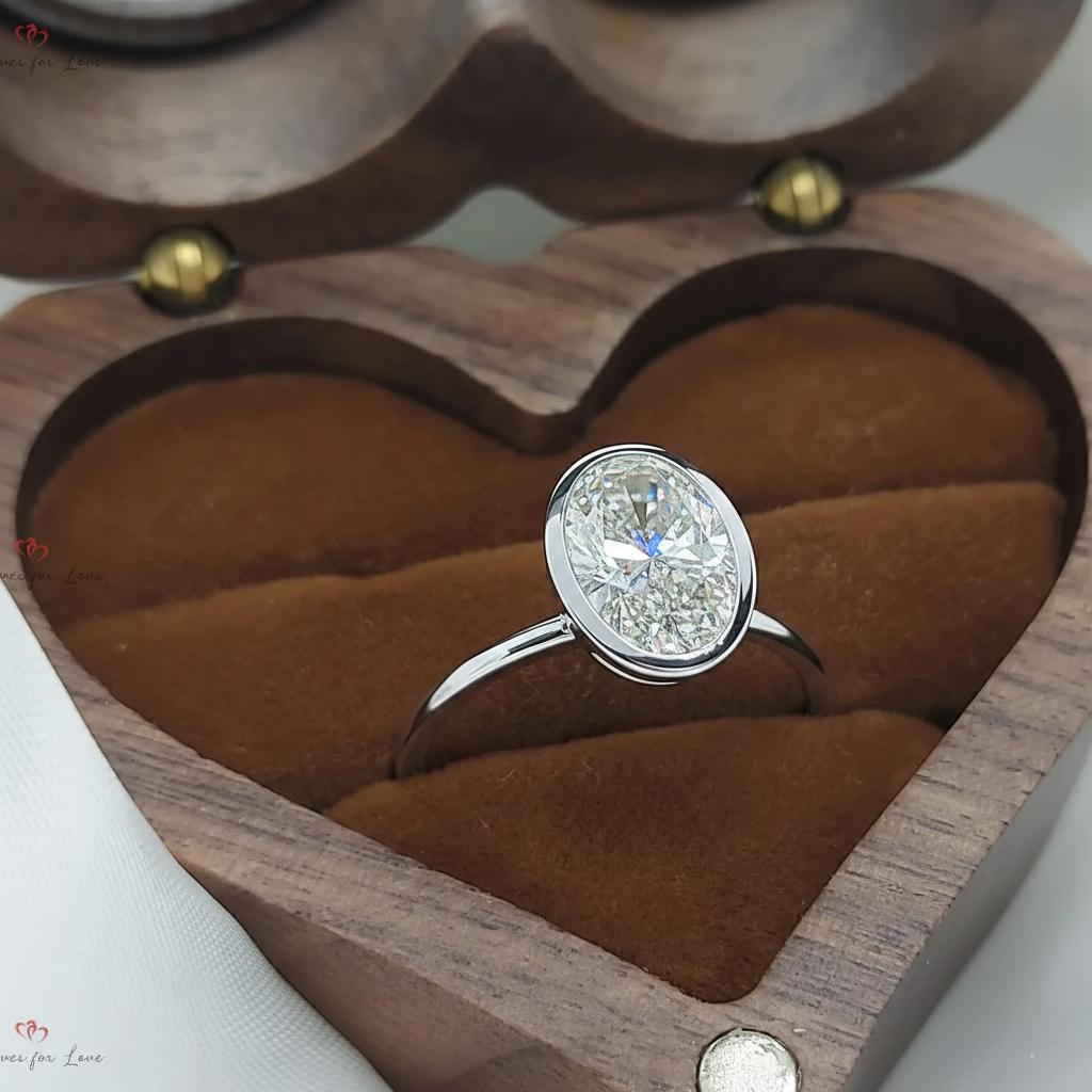 1.59 Ct IGI Certified Oval Lab Diamond Solitaire Engagement Ring Oval cut 1Ct Moissanite Brilliant Cut engagement ring in 935 Argentium Silver — custom handcrafted by Forever For Love