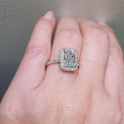 2.5 Ct IGI Certified Radiant Lab Diamond Engagement Ring