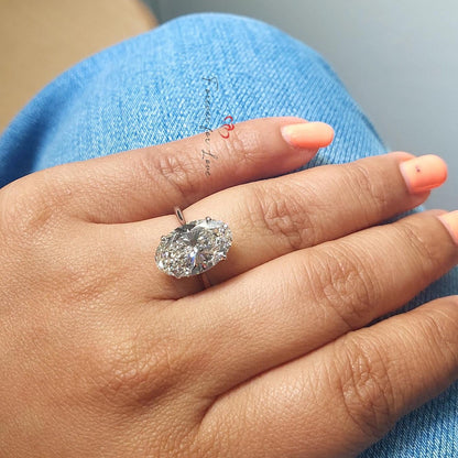 6 Ct Oval Lab Diamond Engagement Ring
