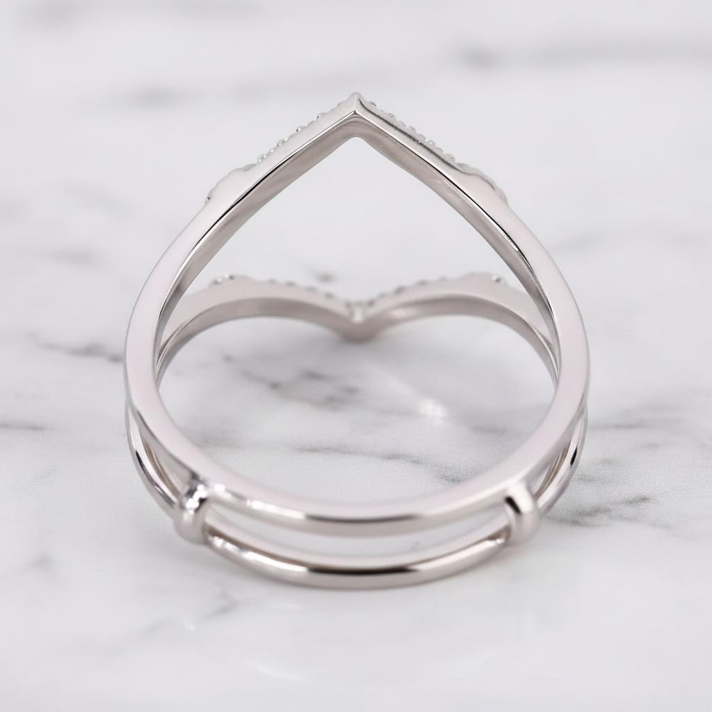 Round Lab Grown Diamond Ring Enhancer for Engagement Ring, Petal Design Matching Stackable Guard Band, Diamond Ring Jacket, Anniversary Gift
