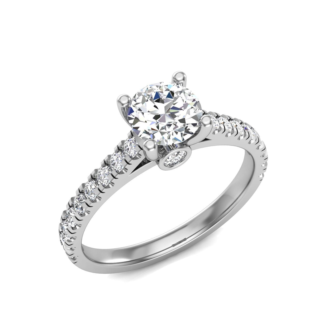 0.5 Ct GIA Certified Round Natural Diamond Solitaire Engagement Ring Round cut 1Ct Moissanite Brilliant Cut engagement ring in 935 Argentium Silver — custom handcrafted by Forever For Love