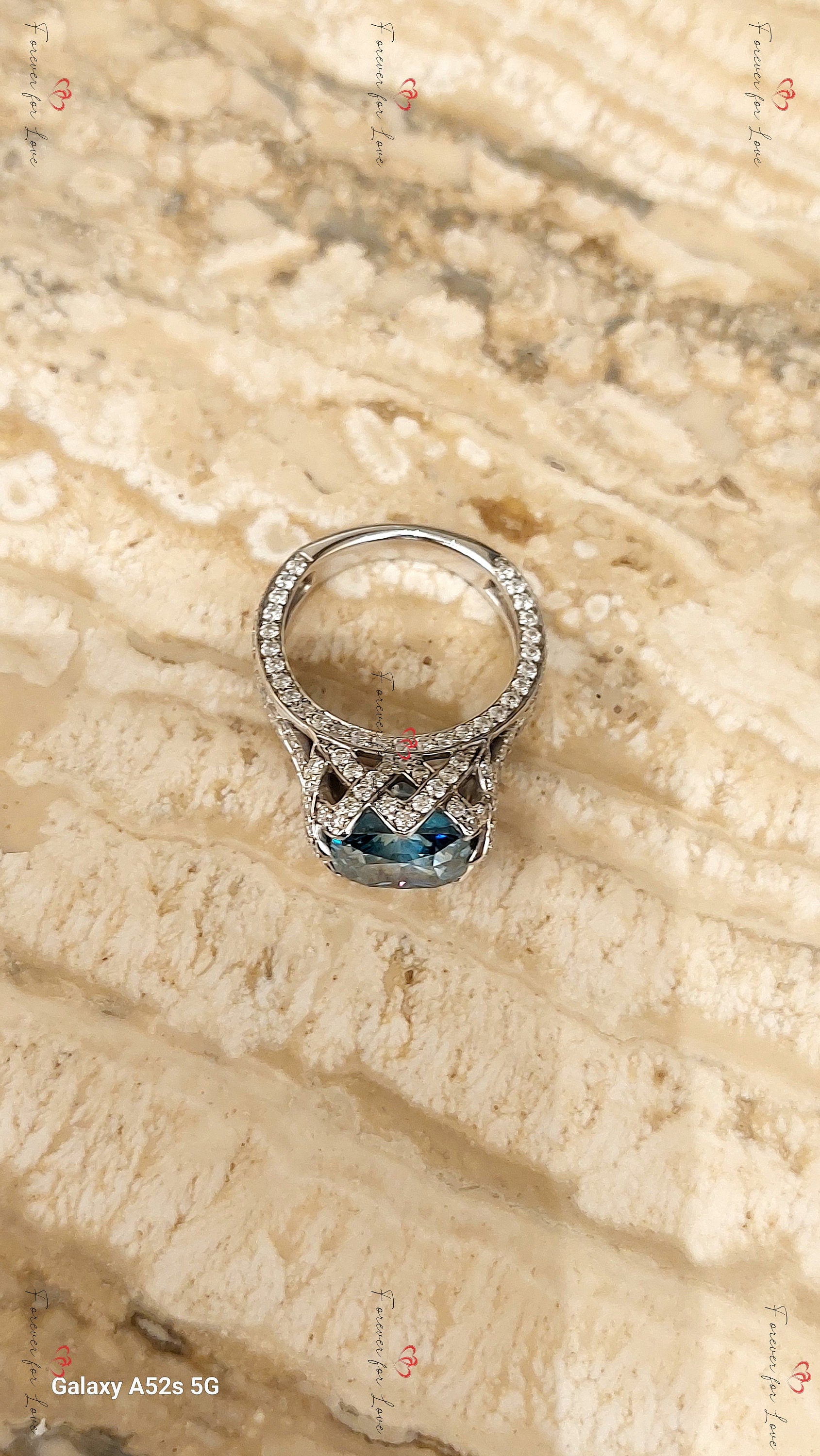 5.0 Ct Cushion Lab Diamond Engagement Ring