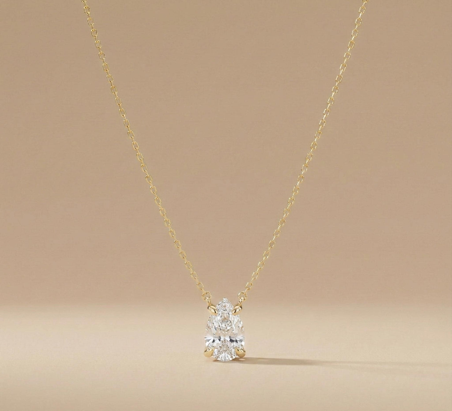 1ct Pear Shape Lab Diamond Necklace, Solitaire Diamond Necklace, Solid Gold Jewelry, Lab Grown Diamond, Classic Wedding Pendant,Gift for Her Moissanite engagement ring in Gold or Platinum — custom handcrafted by Forever For Love
