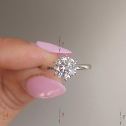 1.6 Ct Round Diamond Solitaire Engagement Ring