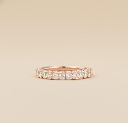 Oval Moissanite Half Eternity Band