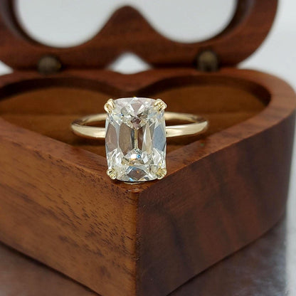 4 Ct IGI Certified Old Mine Lab Diamond Solitaire Engagement Ring