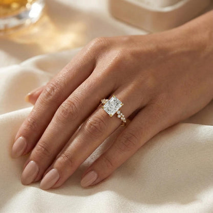 3.5 Ct IGI Certified Radiant Lab Diamond Solitaire Engagement Ring