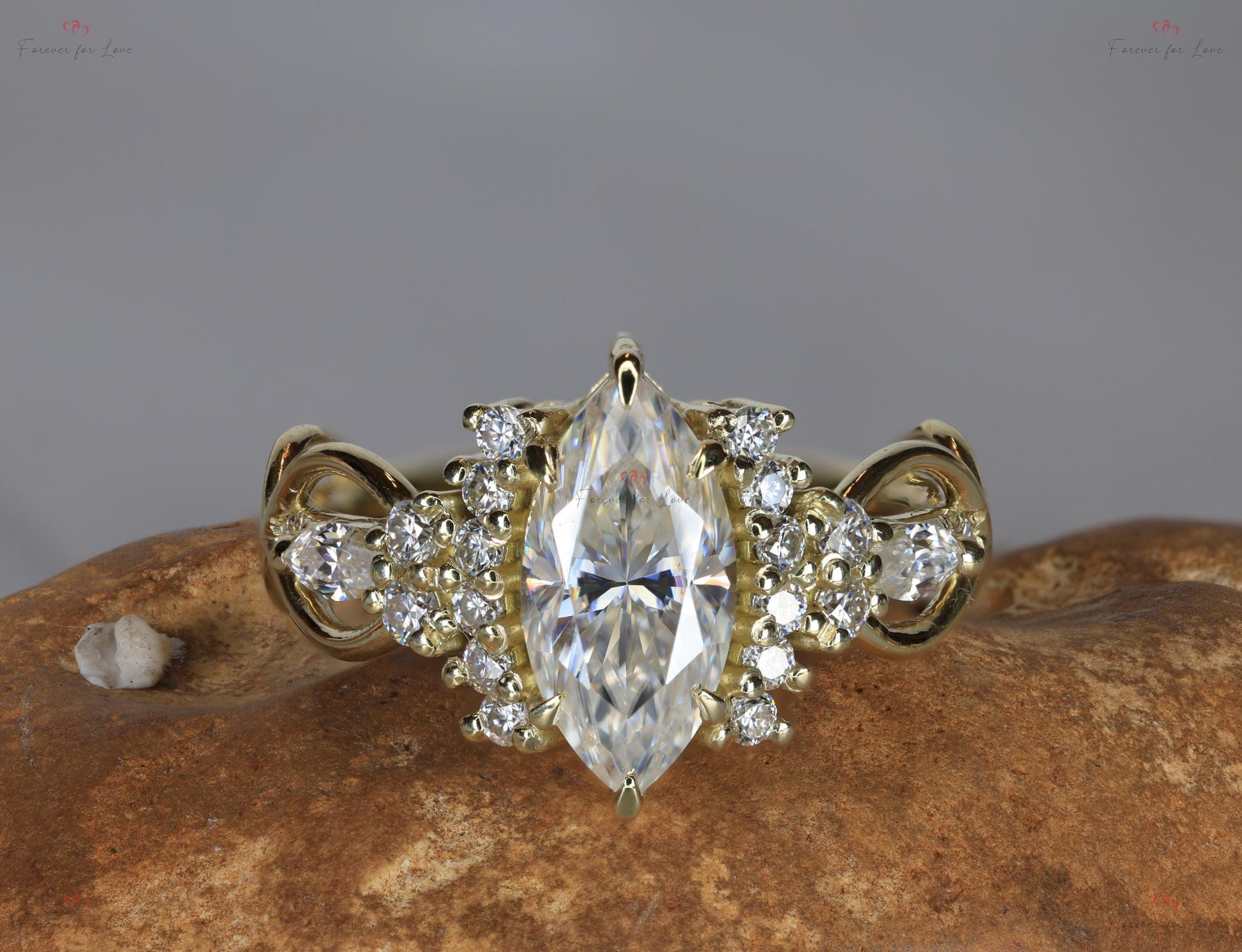 1.0 Ct IGI Certified Marquise Lab Diamond Engagement Ring