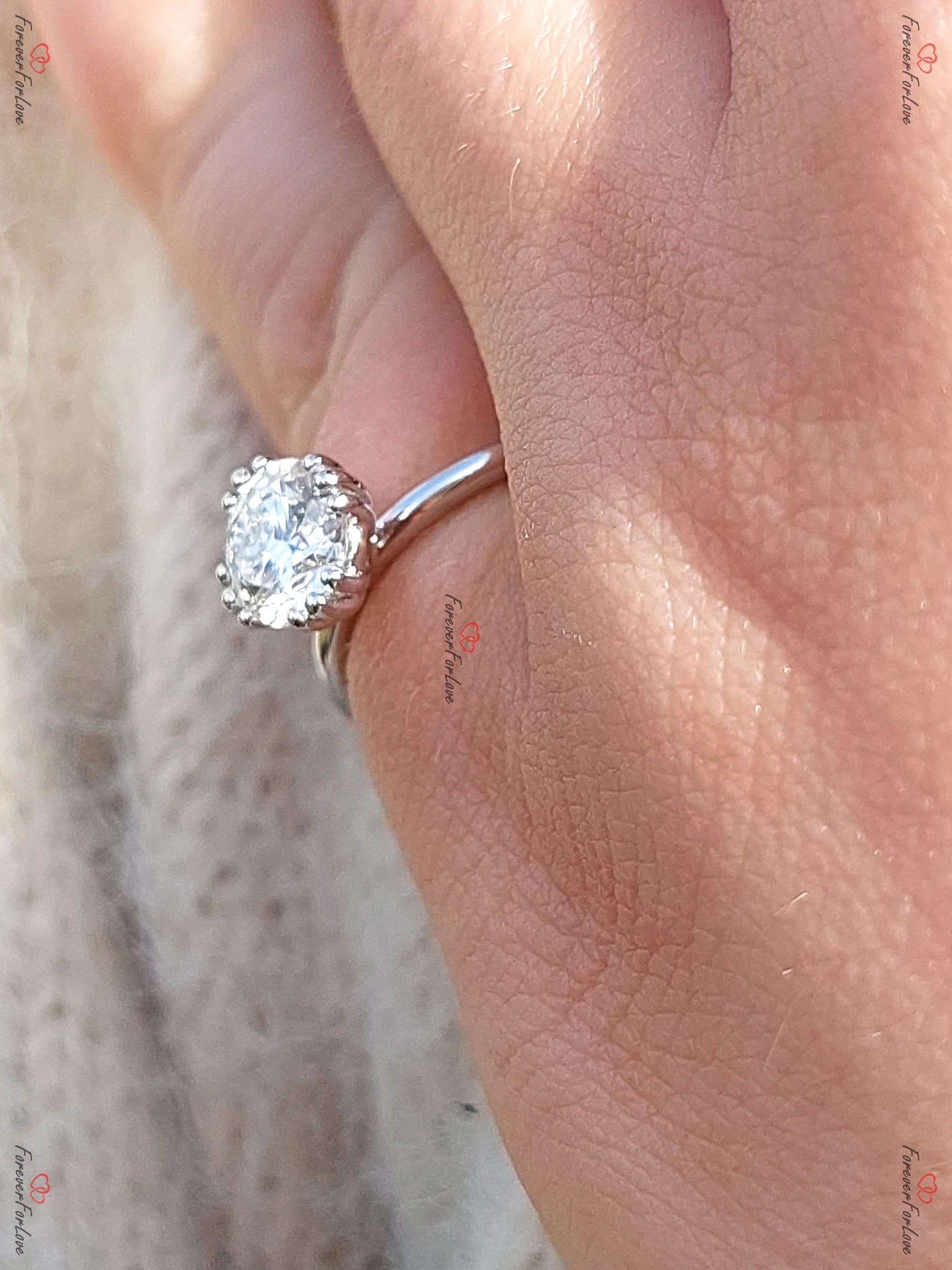 2 Ct Round Lab Diamond Solitaire Engagement Ring