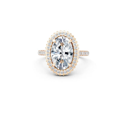 Art Deco Oval Engagement Ring with Halo Setting Forever For Love
