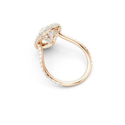 Art Deco Oval Engagement Ring with Halo Setting Forever For Love