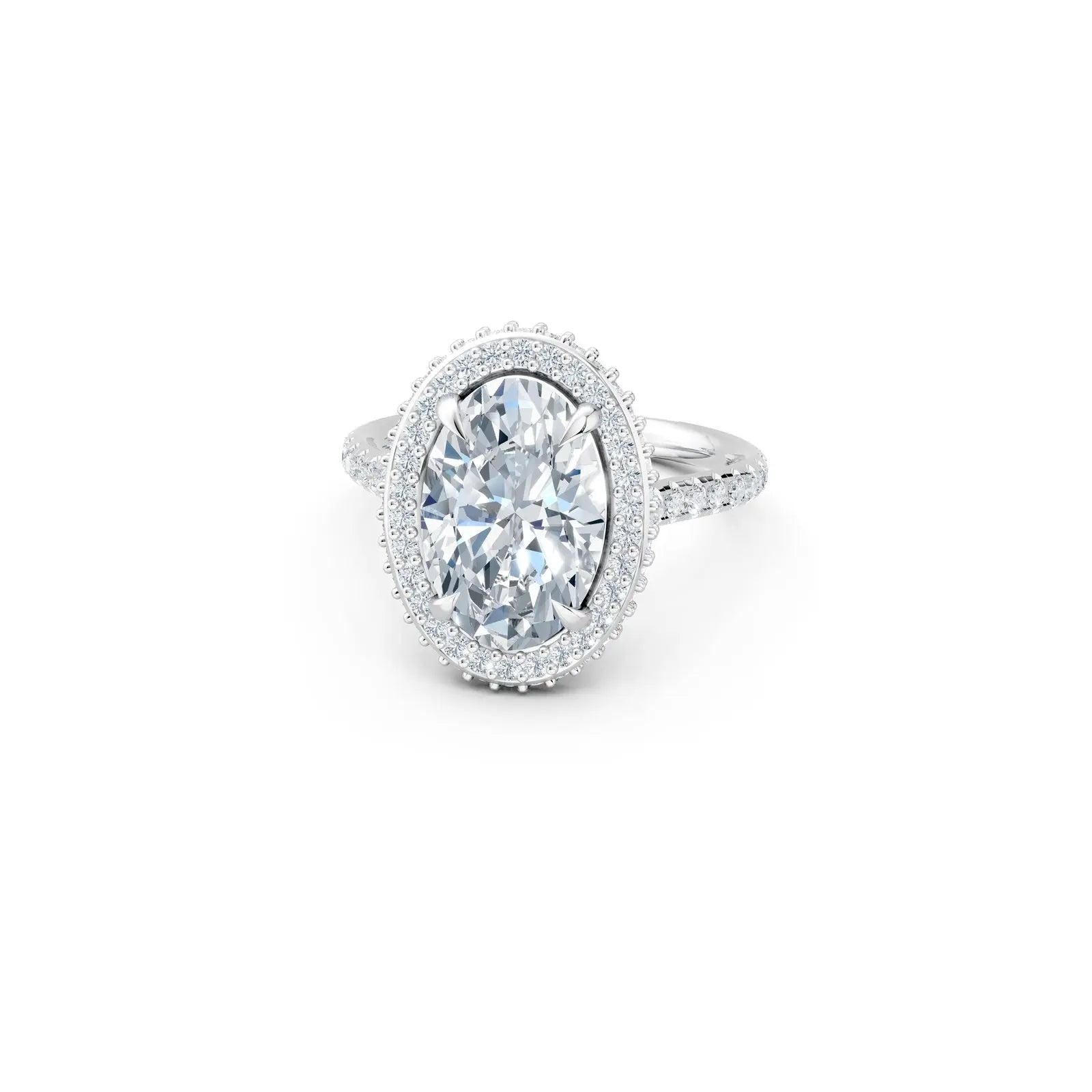 Art Deco Oval Engagement Ring with Halo Setting Forever For Love