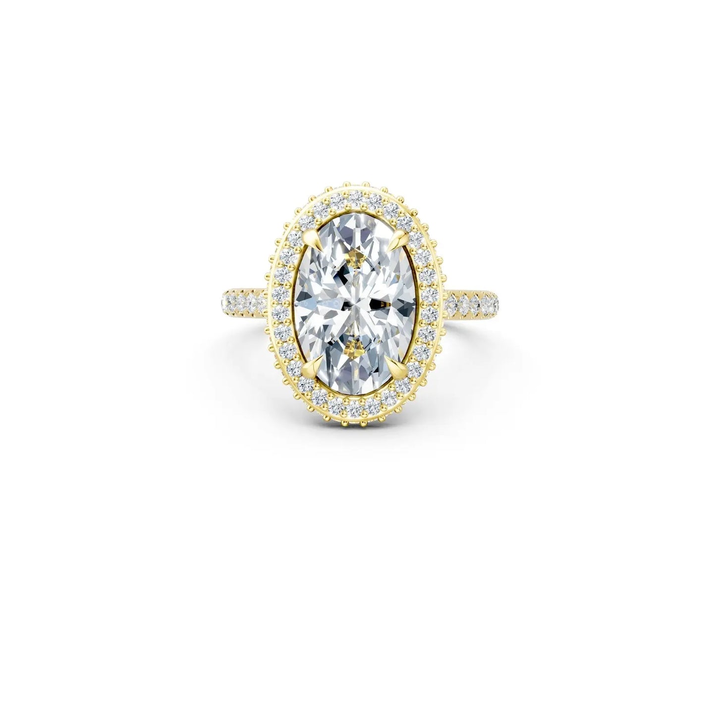 Art Deco Oval Engagement Ring with Halo Setting Forever For Love