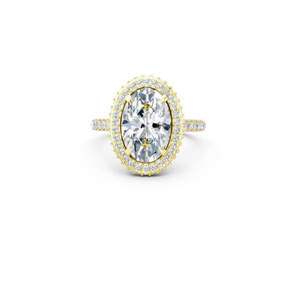 Art Deco Oval Engagement Ring with Halo Setting Forever For Love