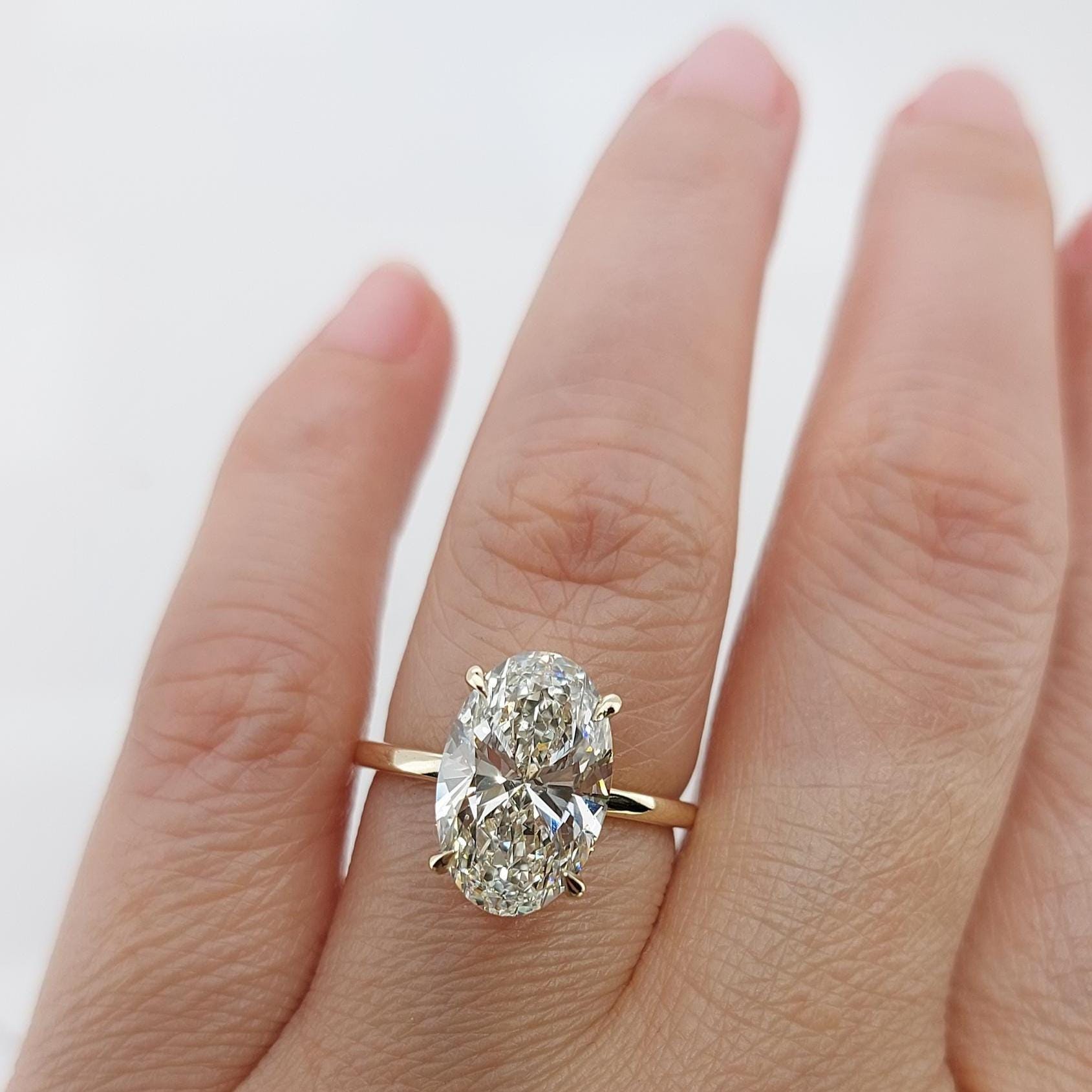 4.5 Ct Oval Lab Diamond Engagement Ring