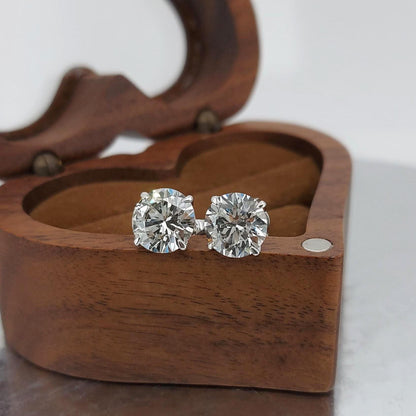 4 Karat Gesamt E, VVS2, IGI-zertifizierter Labor-Diamantrundenohrstecker, Weißgoldohrringe, Diamantohrstecker, Geburtstag, Valentinstagsgeschenk für sie