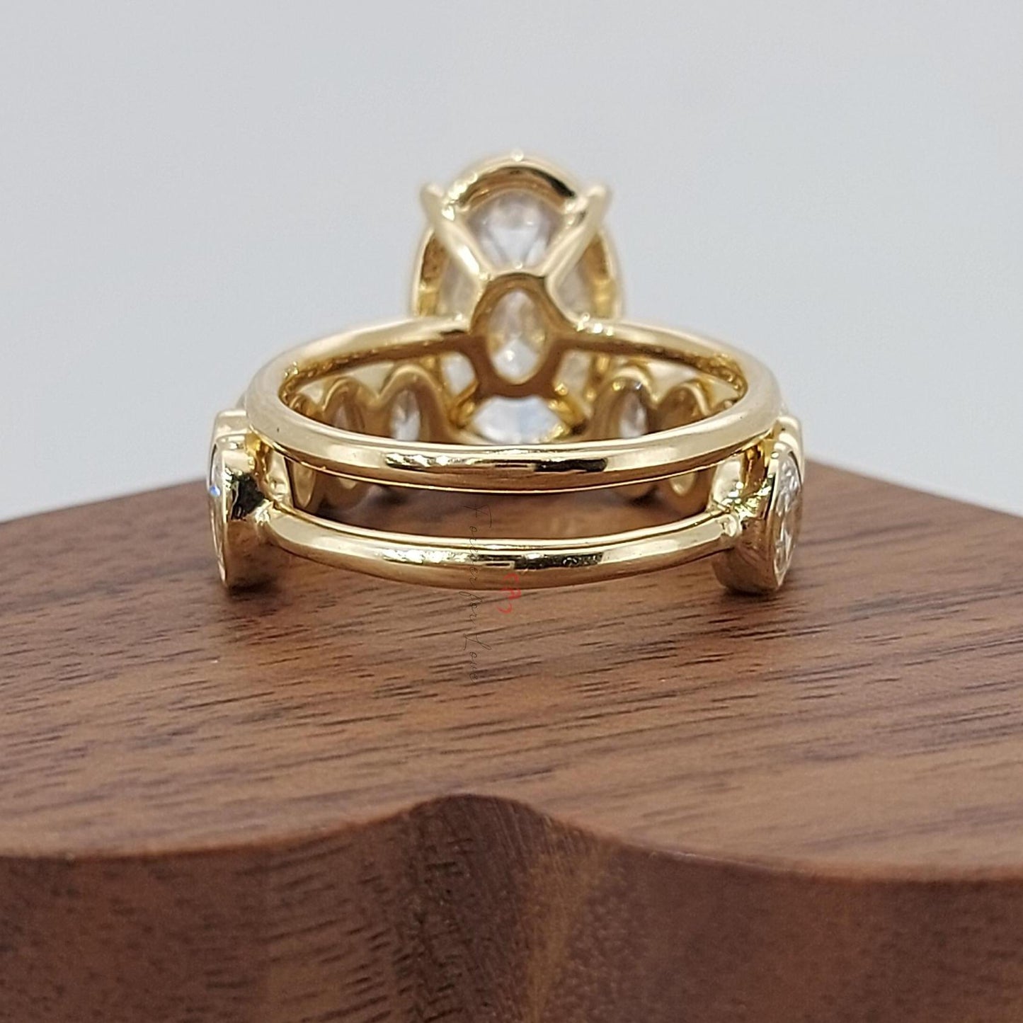 4 Ct Oval Lab Diamond Bridal Set with Pavé Moissanite Brilliant Cut engagement ring in 935 Argentium Silver — custom handcrafted by Forever For Love