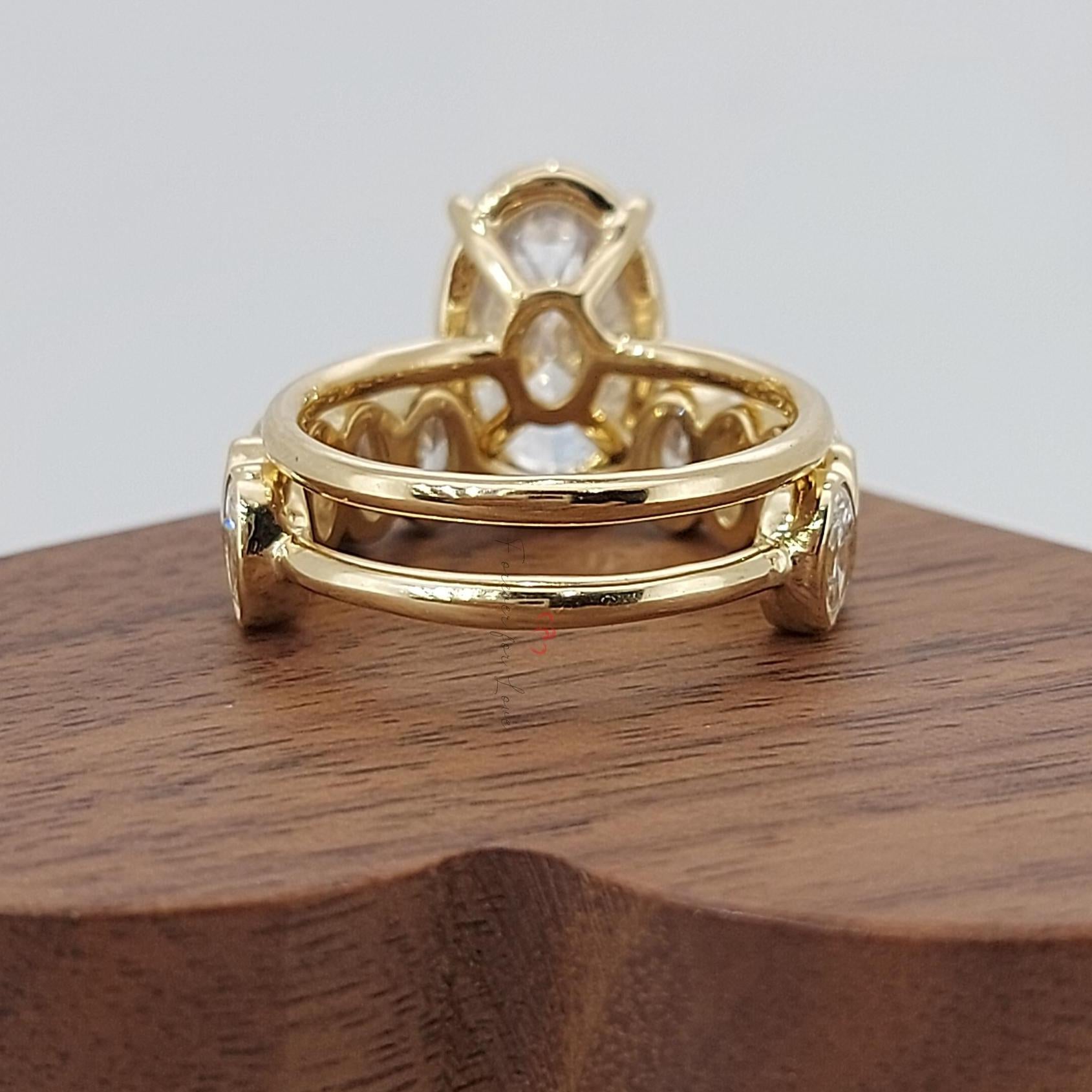 4 Ct Oval Lab Diamond Engagement Ring