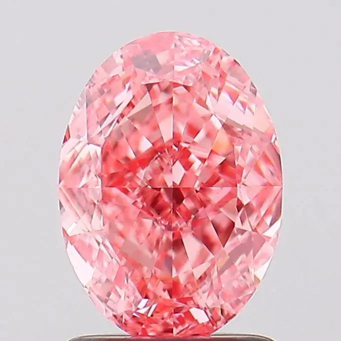 1.66ct Oval Lab Grown Diamond (Colour Fancy Vivid Pink, Clarity VVS2, IGI Certified) Forever For Love