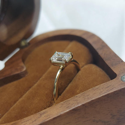 1 Ct IGI Certified Emerald Diamond, Emerald Solitaire Engagement Ring