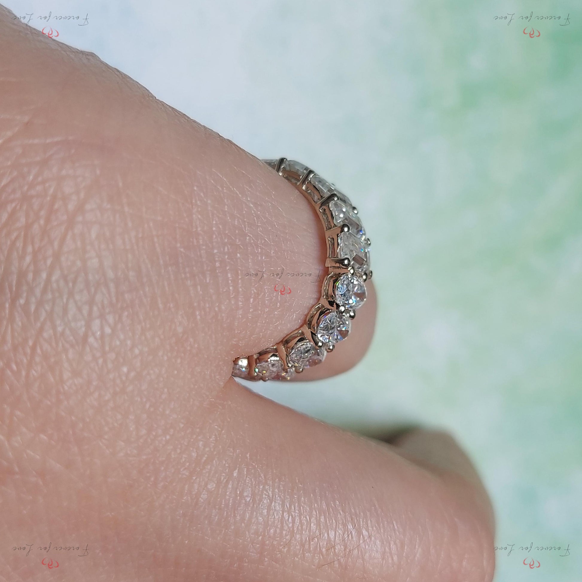 Emerald Moissanite Full Eternity Band