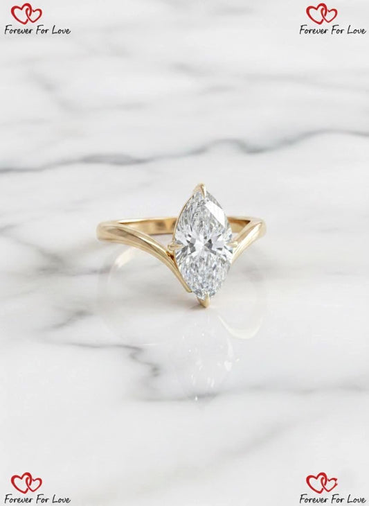 4 Ct IGI Certified Marquise Lab Diamond Solitaire Engagement Ring