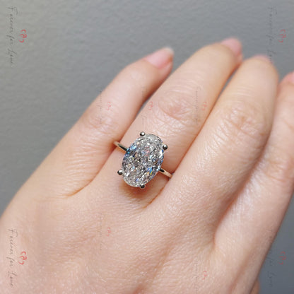 Oval Lab Diamond Solitaire Engagement Ring