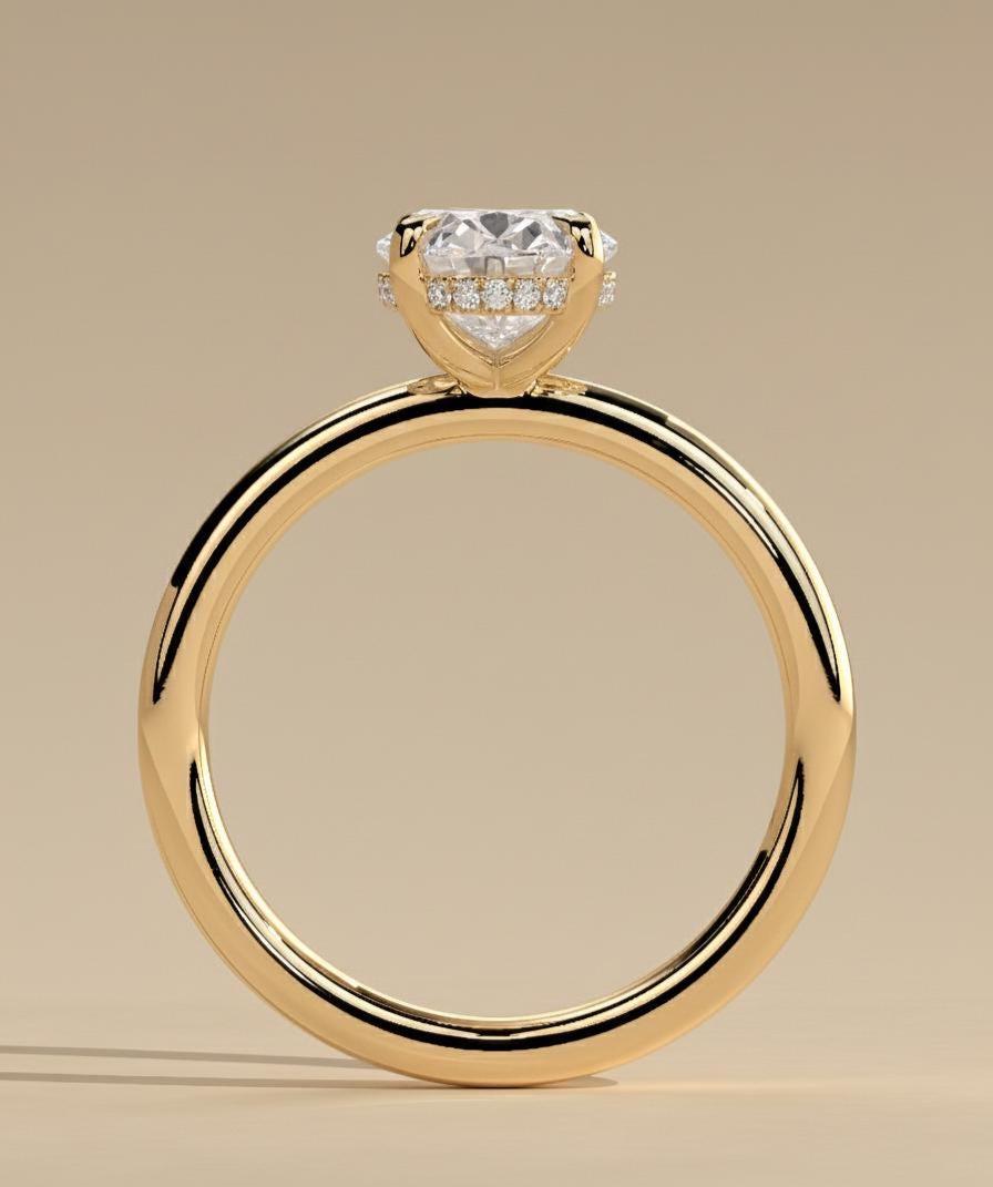 5 Ct Oval Diamond, Moissanite Halo Engagement Ring Oval cut 1Ct Moissanite Brilliant Cut engagement ring in 935 Argentium Silver — custom handcrafted by Forever For Love