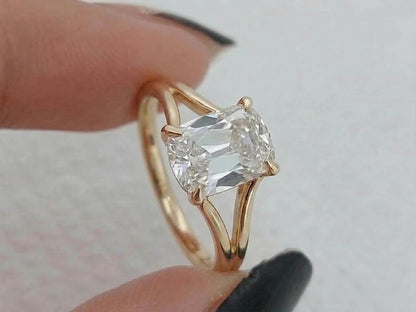 IGI Certified Old Mine Lab Diamond Hidden Halo Engagement Ring