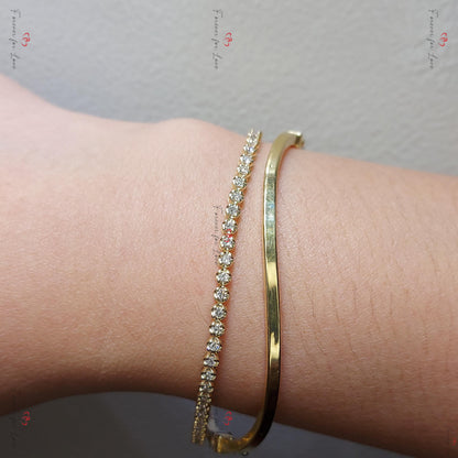 Diamant Tennisarmband 14K Weißgold rundes Tennisarmband, im Labor gezüchtetes Armband, wunderschönes Weißes Diamantarmband, 1.5mm rundes Armband.