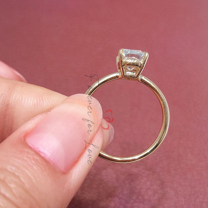 1.8 Ct IGI Certified Cushion Lab Diamond Hidden Halo Engagement Ring