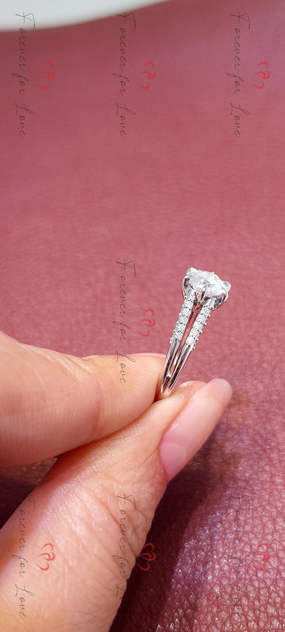 1 Ct Round Natural Diamond Solitaire Engagement Ring