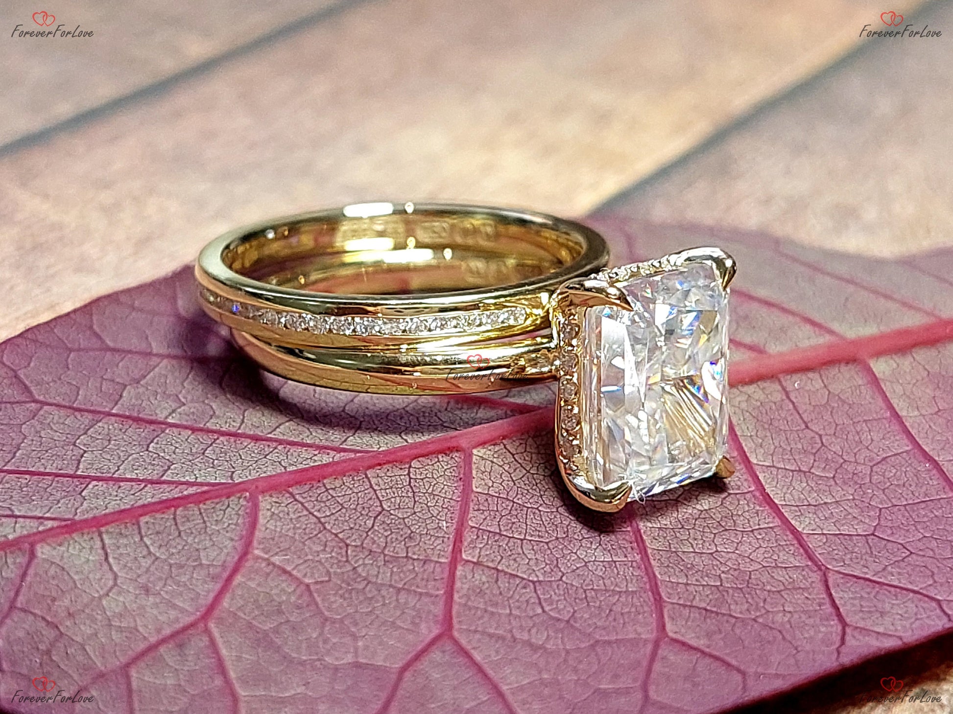 Radiant Moissanite Eternity Band