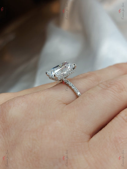 5 Ct Radiant Moissanite Solitaire Engagement Ring