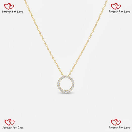 Round Lab Grown Diamond Pendant for Women, Circle Pendant, Pendant for Women, Gift for Her, Anniversary Gifts, Yellow Gold Pendant for Her
