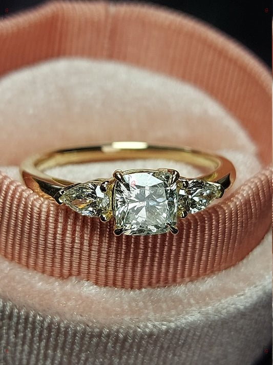1 Ct GIA Certified Cushion Diamond Engagement Ring