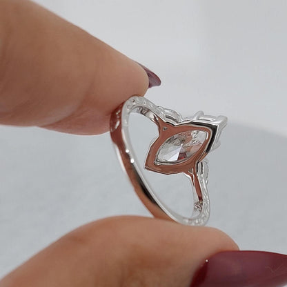 IGI Certified Marquise Lab Diamond Engagement Ring