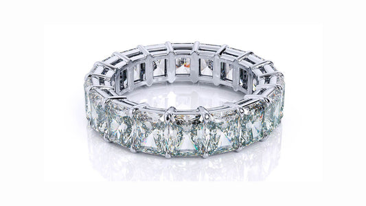 4.0 Ct Radiant Moissanite Wedding Band