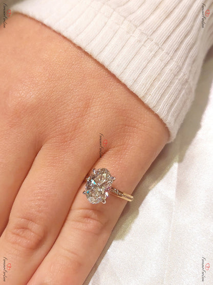 IGI Certified Oval Lab Diamond Engagement Ring