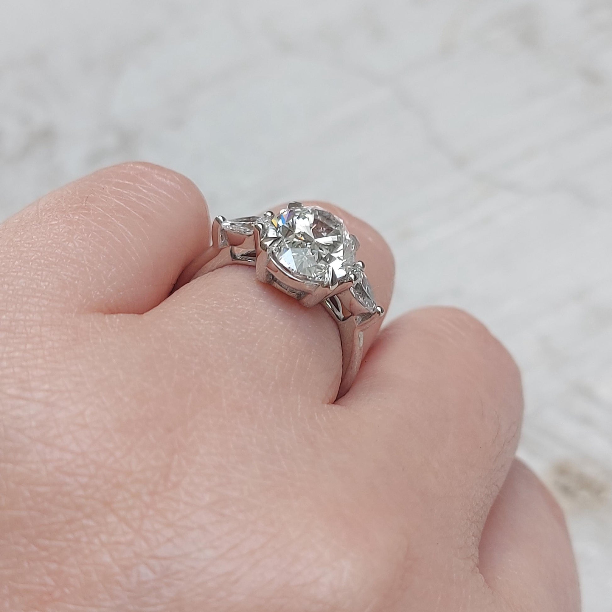 4 Ct IGI Certified Oval Lab Diamond Hidden Halo Engagement Ring