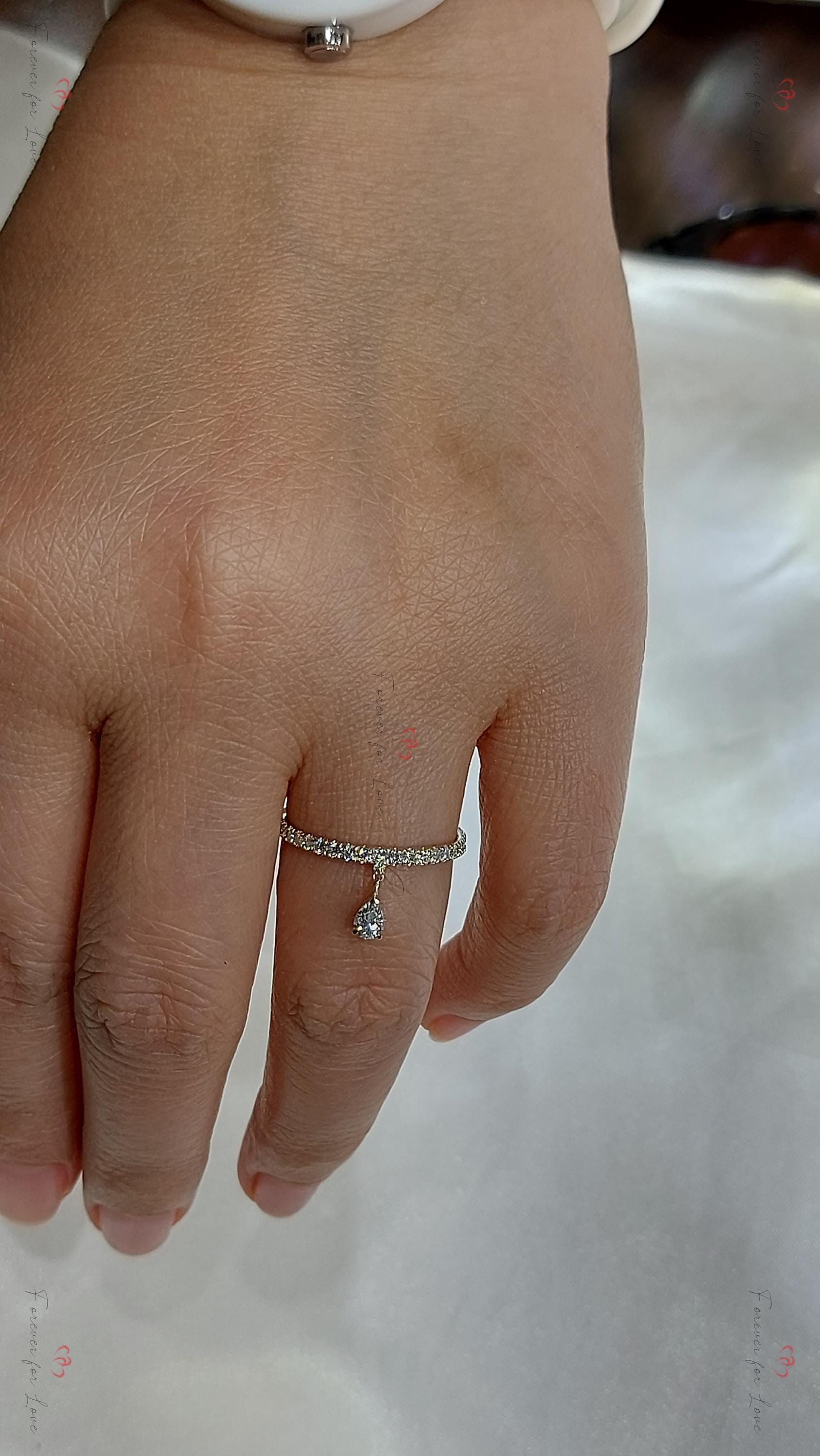 Pear Lab Diamond Stacking Ring