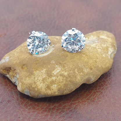 Boucles d'oreilles de mariage en diamant rond de laboratoire, clous de diamant ronds de 1,0 à 4,0 CT, clous d'oreilles en diamant pour femme, cadeaux d'anniversaire