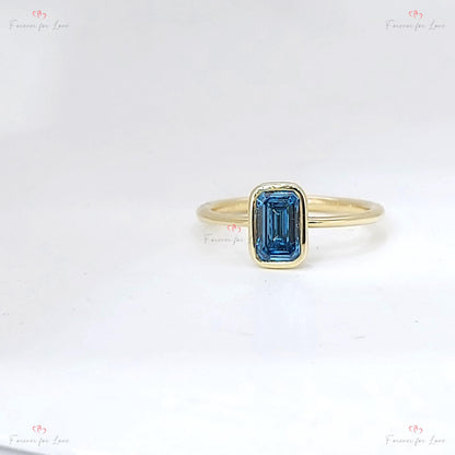 1.5 Ct IGI Certified Emerald Lab Diamond Solitaire Engagement Ring