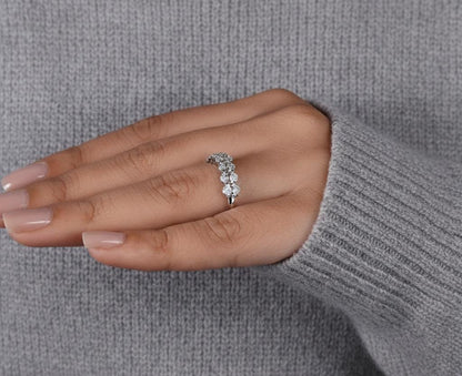 Oval Lab Grown Diamond Anniversary Band, Seven Stone Band for Her, CVD Diamond Wedding Half Eternity Band, Oval Matching Band for Gift