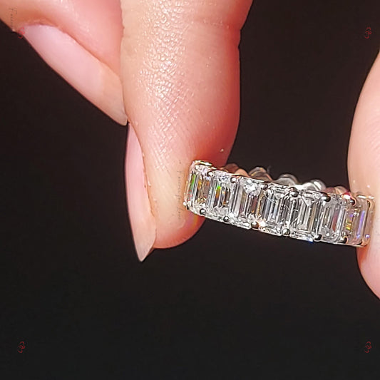 Emerald Moissanite Full Eternity Band