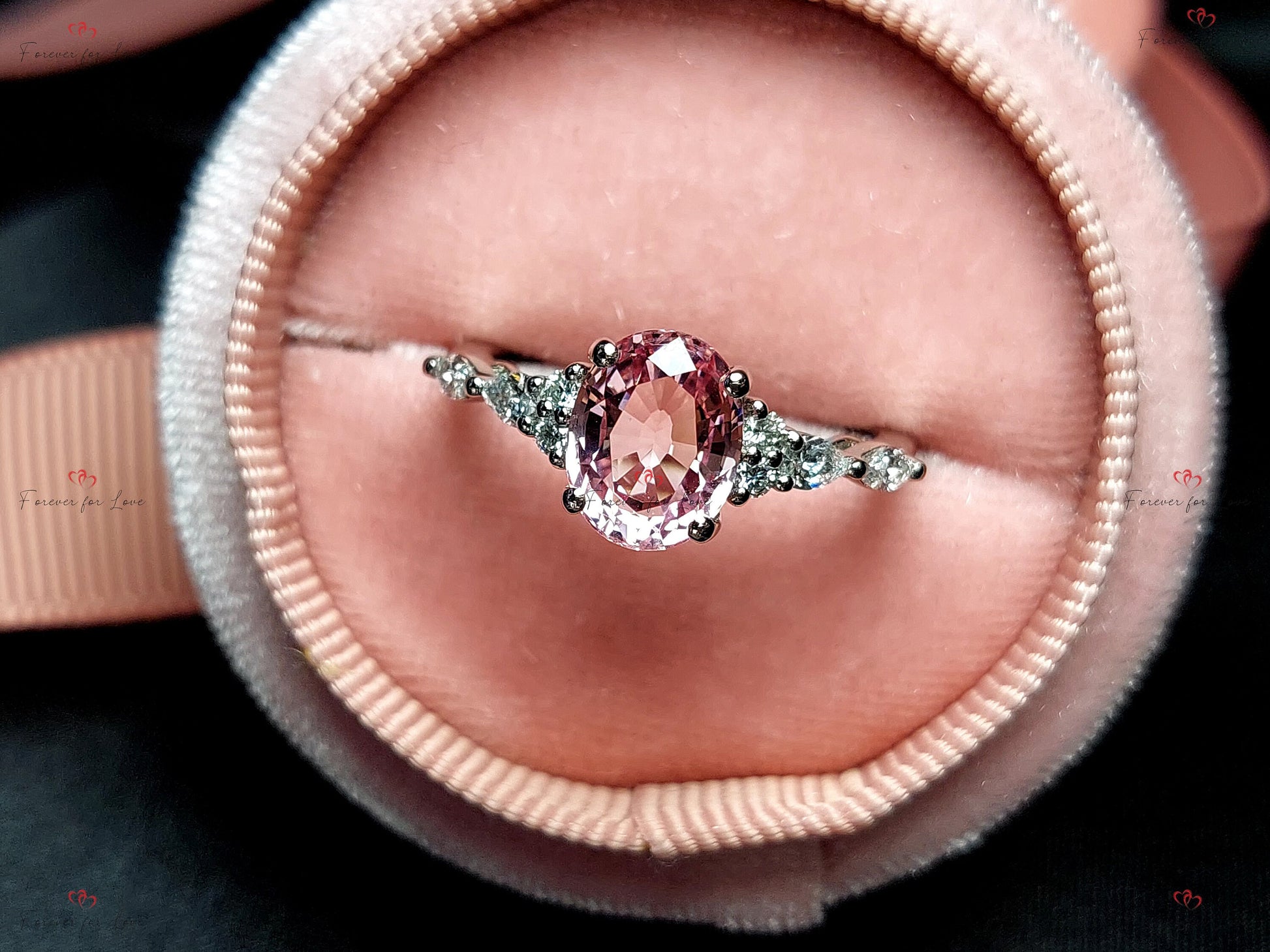 Marquise Pink Sapphire Engagement Ring
