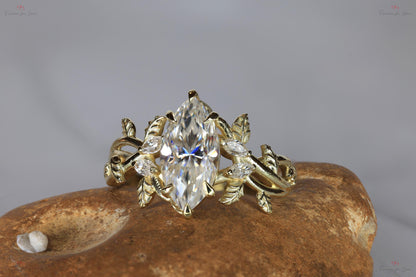 1.0 Ct IGI Certified Marquise Lab Diamond Engagement Ring