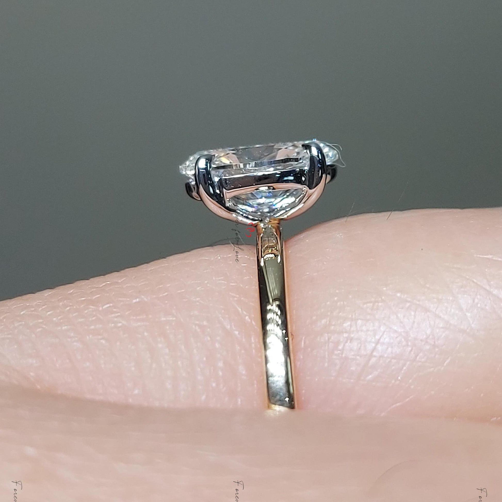 1 Ct Oval Lab Diamond Solitaire Engagement Ring