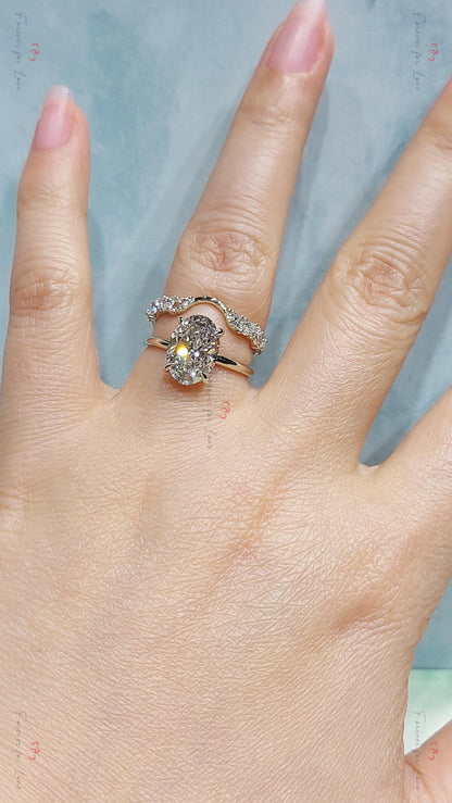 3 Ct Oval Lab Diamond Engagement Ring